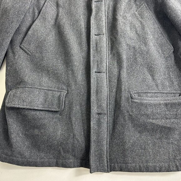 Polo Ralph Lauren Wool Jacket Men Size Large Pea Coat Military Vintage Gray - Picture 5 of 12